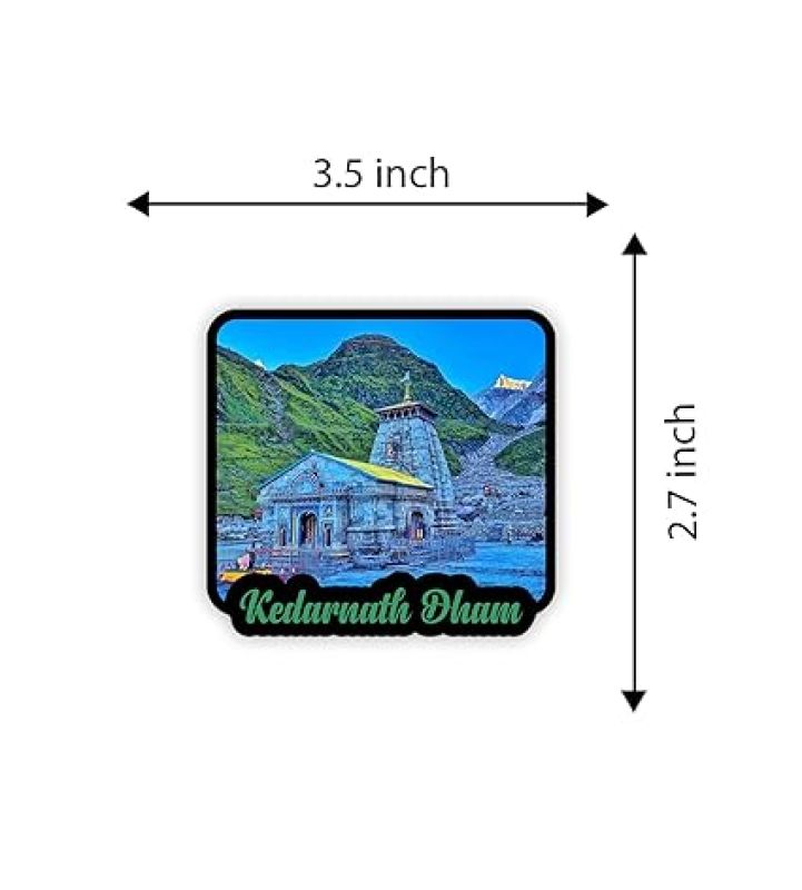 Kedarnath Temple Fridge Magnet  Gift for Travel Lover  Indian Souvenir Fridge Magnet  Home Office & Temple Decoration Stikcer  Religious Gift (Kedarnath Dham)