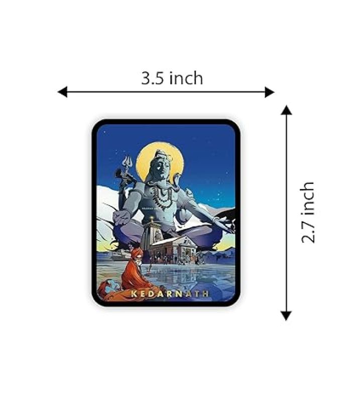 Kedarnath Temple Fridge Magnet  Gift for Travel Lover  Indian Souvenir Fridge Magnet  Home Office & Temple Decoration Stikcer  Religious Gift (Lord Shiva)