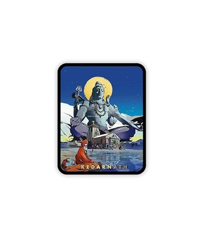 Kedarnath Temple Fridge Magnet  Gift for Travel Lover  Indian Souvenir Fridge Magnet  Home Office & Temple Decoration Stikcer  Religious Gift (Lord Shiva)