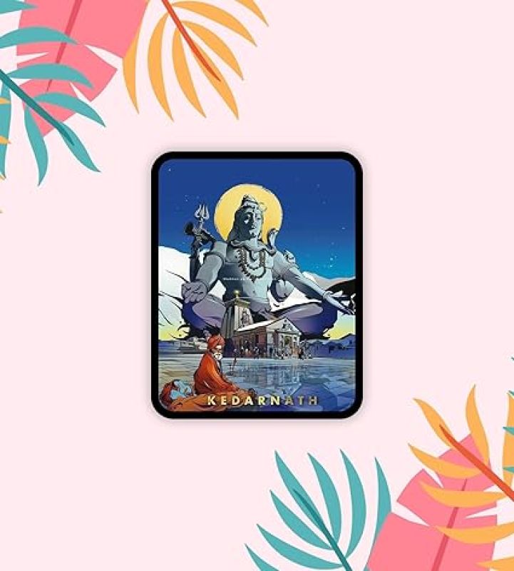 Kedarnath Temple Fridge Magnet  Gift for Travel Lover  Indian Souvenir Fridge Magnet  Home Office & Temple Decoration Stikcer  Religious Gift (Lord Shiva)