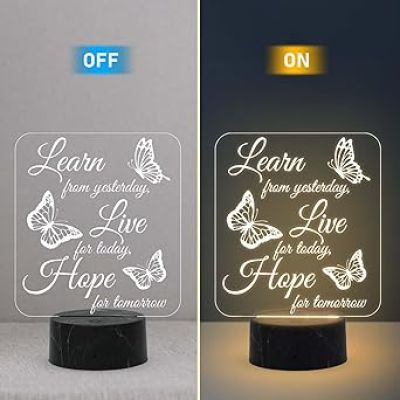 Motivational Desk Table Lamp with Warm White Light  Inspirational Night Lamp  Gift for Student  Bedside Table Lamp (Design 2)