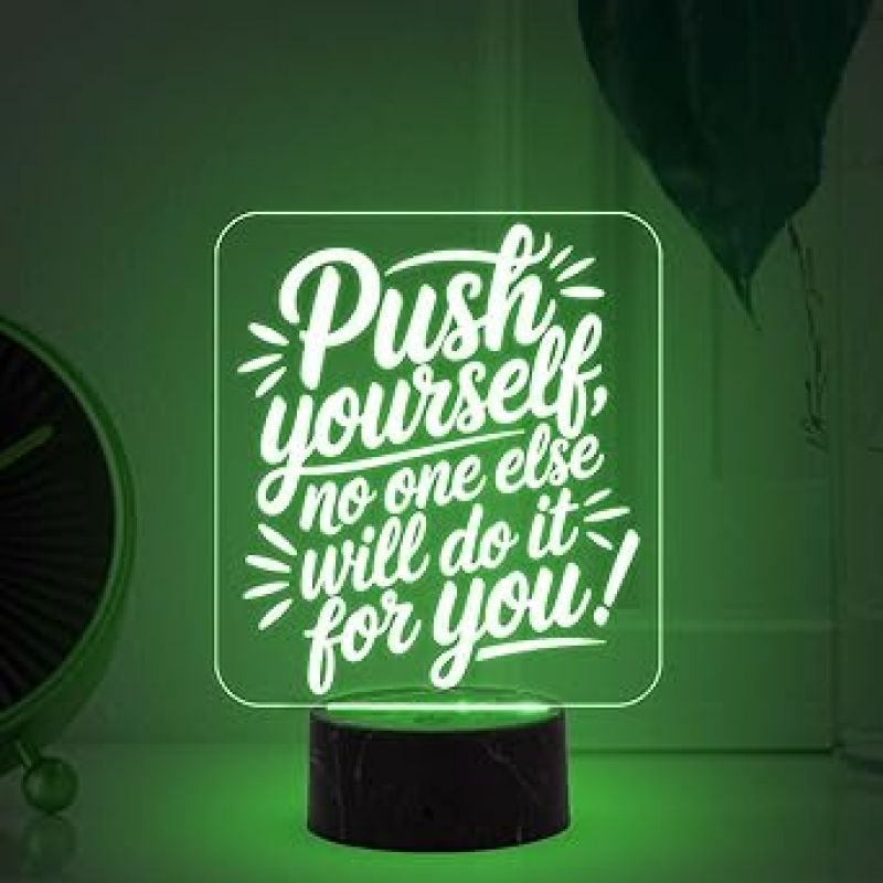 Motivational Desk Table Lamp with Automatic Color Changing Light  Inspirational Night Lamp  Gift for Student  Bedside Table Lamp (Design 3)