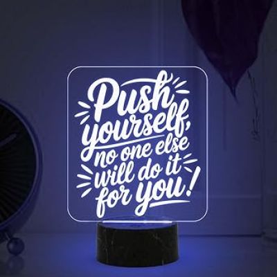 Motivational Desk Table Lamp with Automatic Color Changing Light  Inspirational Night Lamp  Gift for Student  Bedside Table Lamp (Design 3)