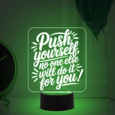 Motivational Desk Table Lamp with Automatic Color Changing Light  Inspirational Night Lamp  Gift for Student  Bedside Table Lamp (Design 3)