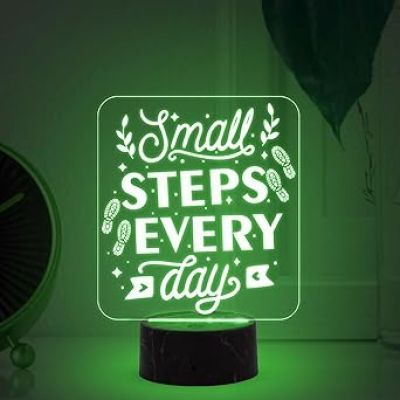 Motivational Desk Table Lamp with Automatic Color Changing Light  Inspirational Night Lamp  Gift for Student  Bedside Table Lamp (Design 4)