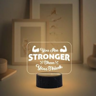 Motivational Desk Table Lamp with Warm White Light  Inspirational Night Lamp  Gift for Student  Bedside Table Lamp (Design 5)