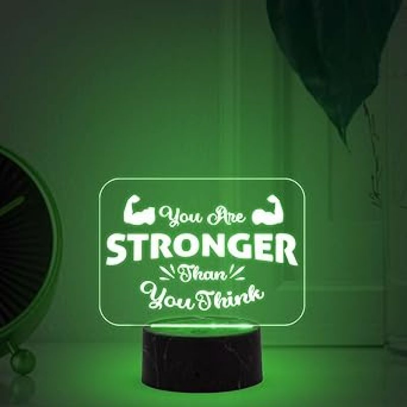 Motivational Desk Table Lamp with Automatic Color Changing Light  Inspirational Night Lamp  Gift for Student  Bedside Table Lamp (Design 5)