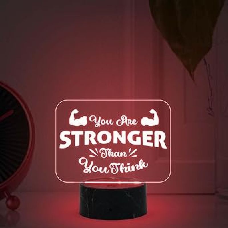 Motivational Desk Table Lamp with Automatic Color Changing Light  Inspirational Night Lamp  Gift for Student  Bedside Table Lamp (Design 5)