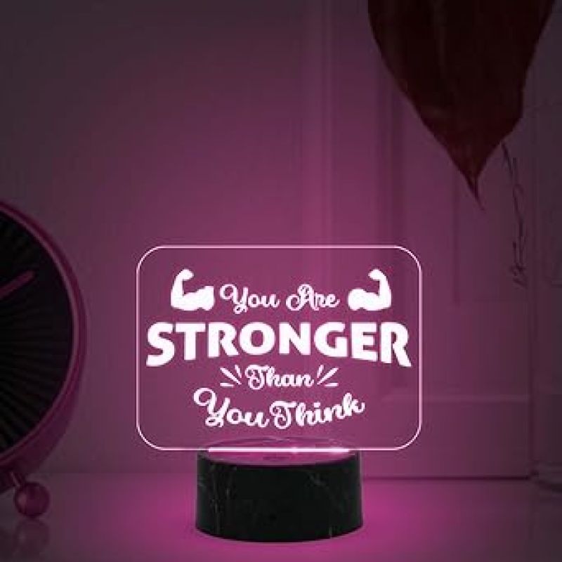 Motivational Desk Table Lamp with Automatic Color Changing Light  Inspirational Night Lamp  Gift for Student  Bedside Table Lamp (Design 5)