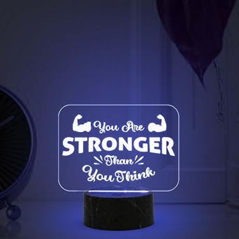 Motivational Desk Table Lamp with Automatic Color Changing Light  Inspirational Night Lamp  Gift for Student  Bedside Table Lamp (Design 5)