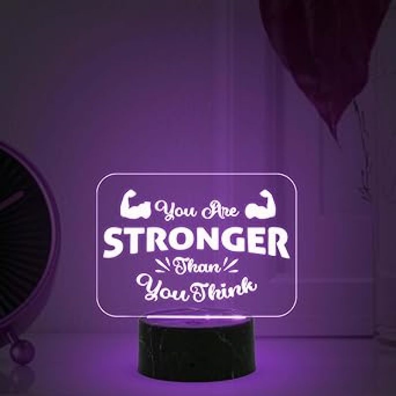 Motivational Desk Table Lamp with Automatic Color Changing Light  Inspirational Night Lamp  Gift for Student  Bedside Table Lamp (Design 5)