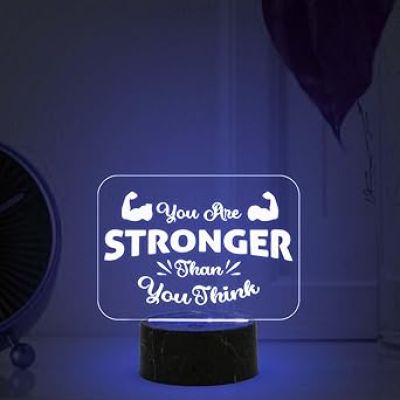 Motivational Desk Table Lamp with Automatic Color Changing Light  Inspirational Night Lamp  Gift for Student  Bedside Table Lamp (Design 5)