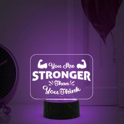 Motivational Desk Table Lamp with Automatic Color Changing Light  Inspirational Night Lamp  Gift for Student  Bedside Table Lamp (Design 5)