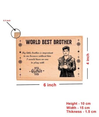 Personalized RakshaBandhan Wooden Photo Frame  Customized Gift For Rakhi  Engraved Photo Frame  Gift For Brother  Sister  Siblings  Best Gift For Rakhi (6x4 Inch)