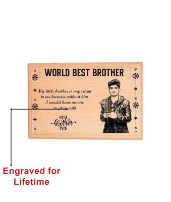 Personalized RakshaBandhan Wooden Photo Frame  Customized Gift For Rakhi  Engraved Photo Frame  Gift For Brother  Sister  Siblings  Best Gift For Rakhi (6x4 Inch)