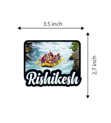 Rishikesh Fridge Magnet for Refrigerator Whiteboard, Kitchen, and Office Indian Souvenir Fridge Magnet Refrigerator Door Stickers Magnet (Boating)