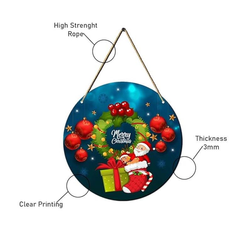 Merry Christmas Wall Hanging  Christmas Home Decor  Door Hanger  Christmas Wall Art Decor  Office Wall Decoration (Design 2)