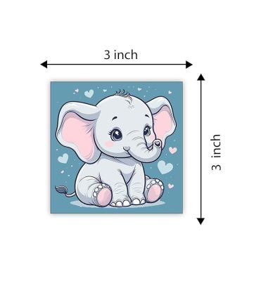 Cute Animal Design Wooden Fridge Magnet for Refrigerator & Almirah Door Magnet  Kitchen & Home Decoration Items  Animal Cartoon Magnet Sticker (Baby Elephant)