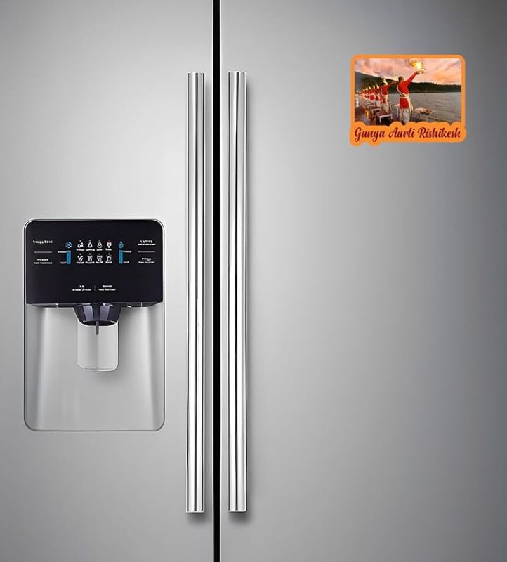 Rishikesh Fridge Magnet for Refrigerator Whiteboard, Kitchen, and Office Indian Souvenir Fridge Magnet Refrigerator Door Stickers Magnet (Ganga Arti)