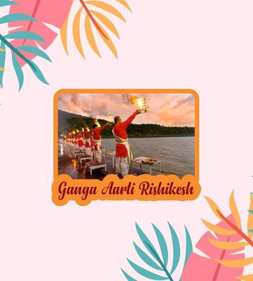 Rishikesh Fridge Magnet for Refrigerator Whiteboard, Kitchen, and Office Indian Souvenir Fridge Magnet Refrigerator Door Stickers Magnet (Ganga Arti)