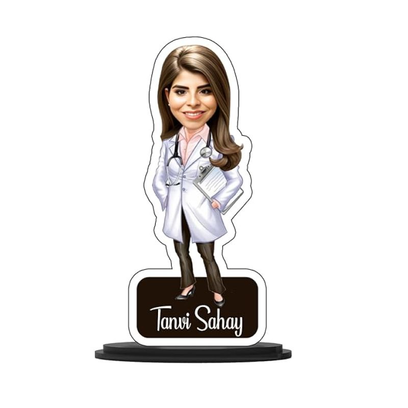 Personalized Caricature Gift  Customized With Name  Caricature Photo Frame Unique Design (Caricature for Doctors)