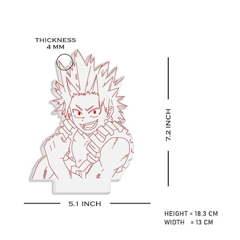 3D Illusion My Hero Academia LED Lamp KirishimaEijiro 3D Illusion Lamp Night Lights for Anime Lover  3D Night Light Anime for Kids Room (Multicolored Light)