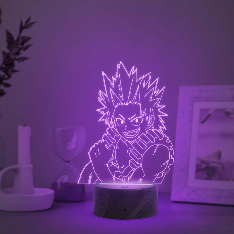 3D Illusion My Hero Academia LED Lamp KirishimaEijiro 3D Illusion Lamp Night Lights for Anime Lover  3D Night Light Anime for Kids Room (Multicolored Light)