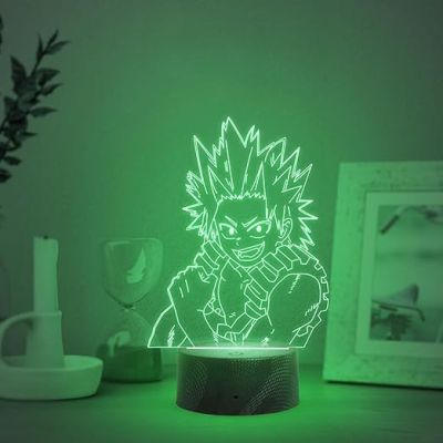 3D Illusion My Hero Academia LED Lamp KirishimaEijiro 3D Illusion Lamp Night Lights for Anime Lover  3D Night Light Anime for Kids Room (Multicolored Light)