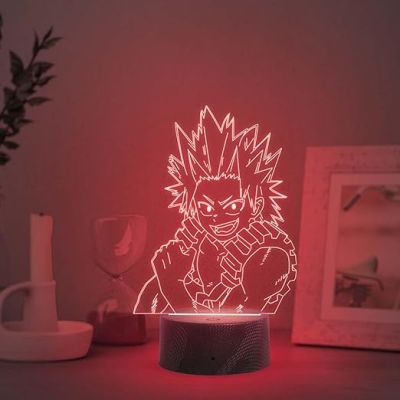 3D Illusion My Hero Academia LED Lamp KirishimaEijiro 3D Illusion Lamp Night Lights for Anime Lover  3D Night Light Anime for Kids Room (Multicolored Light)