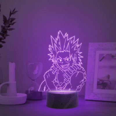 3D Illusion My Hero Academia LED Lamp KirishimaEijiro 3D Illusion Lamp Night Lights for Anime Lover  3D Night Light Anime for Kids Room (Multicolored Light)