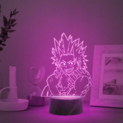 3D Illusion My Hero Academia LED Lamp KirishimaEijiro 3D Illusion Lamp Night Lights for Anime Lover  3D Night Light Anime for Kids Room (Multicolored Light)
