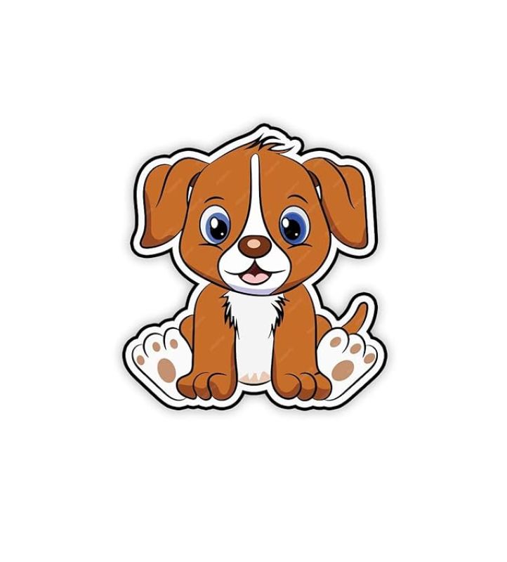 Cute Animal Design Wooden Fridge Magnet for Refrigerator & Almirah Door Magnet  Kitchen & Home Decoration Items  Animal Cartoon Magnet Sticker (Cute Dog)