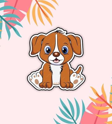 Cute Animal Design Wooden Fridge Magnet for Refrigerator & Almirah Door Magnet  Kitchen & Home Decoration Items  Animal Cartoon Magnet Sticker (Cute Dog)