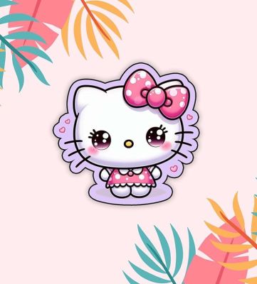 Cartoon Fridge Magnet for Kids  Gift and Decoration  Attractive Cartoon Theme Magnet for Indoor Decoration  Home & Kitchen Decor Stickers (Cute Kitty 1)