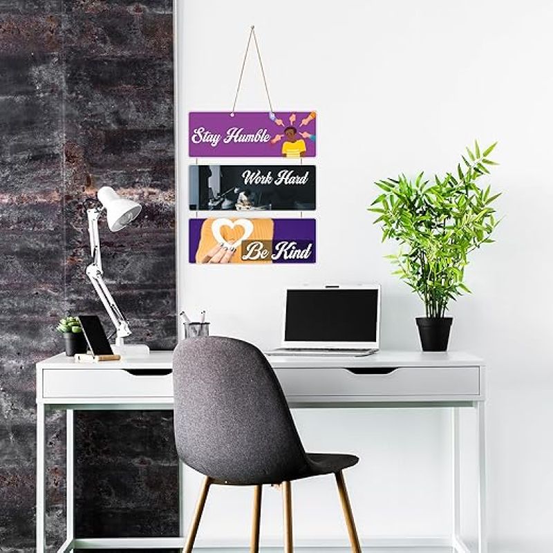 Stay Humble, Work Hard, Be Kind Motivational Quotes Printed Mdf Wooden Wall Hanging  Living Room  Home Decor Items  Modern Decor Item