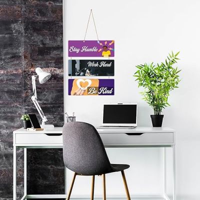 Stay Humble, Work Hard, Be Kind Motivational Quotes Printed Mdf Wooden Wall Hanging  Living Room  Home Decor Items  Modern Decor Item