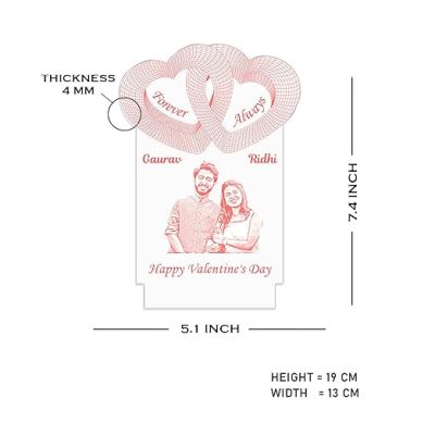 Personalized Happy Valentine Day Night Lamp  Customized with Couple Name  Valentine Day Gift for Wife  Valentines Gift for him  Multicolored Light