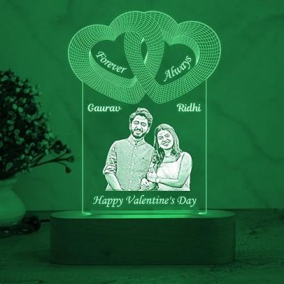 Personalized Happy Valentine Day Night Lamp  Customized with Couple Name  Valentine Day Gift for Wife  Valentines Gift for him  Multicolored Light