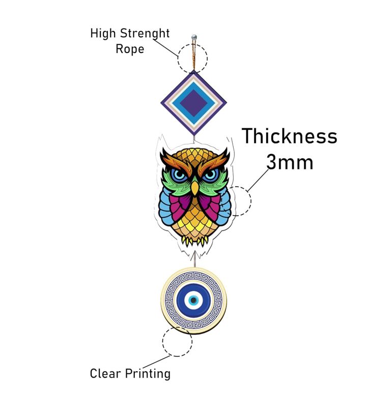 Owl Wooden Wall Hanging for Door Wall  Nazar Battu for Home & Office for Positive Energy  Home Decoration Items  Owl Showpieces For Good Luck