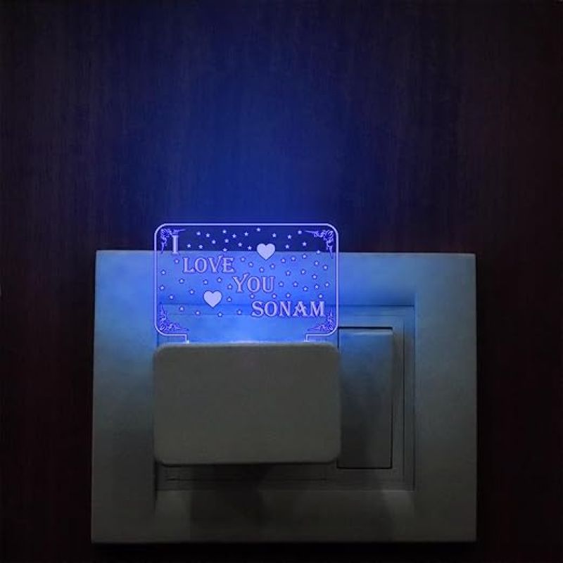 3D Illusion Name Plug Lamp  Multicolored Light  Personalized with Name  Gift for Birthday Anniversary  Acrylic Plug Night Lamp