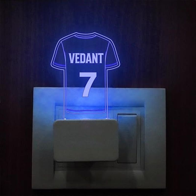 3D Illusion Personalized Cricket Jersey Plug Night Lamp with 7 Color Changing Light  Gift for Cricket Lover  Cricket Fan Night Lamp  Gift for Birthday