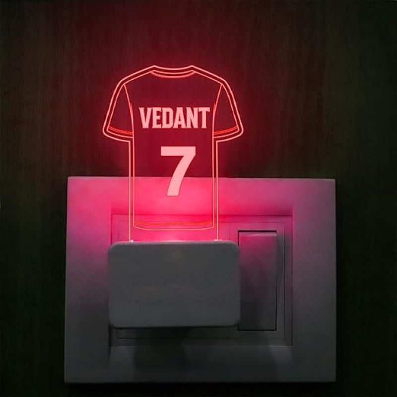 3D Illusion Personalized Cricket Jersey Plug Night Lamp with 7 Color Changing Light  Gift for Cricket Lover  Cricket Fan Night Lamp  Gift for Birthday