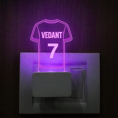 3D Illusion Personalized Cricket Jersey Plug Night Lamp with 7 Color Changing Light  Gift for Cricket Lover  Cricket Fan Night Lamp  Gift for Birthday
