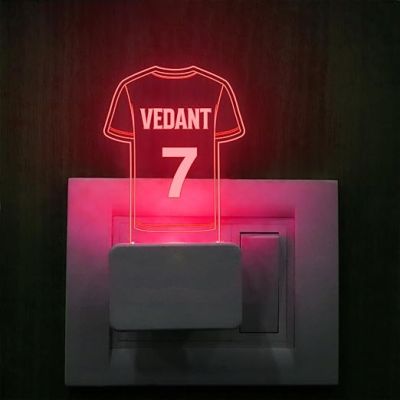 3D Illusion Personalized Cricket Jersey Plug Night Lamp with 7 Color Changing Light  Gift for Cricket Lover  Cricket Fan Night Lamp  Gift for Birthday