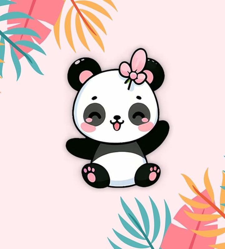 Cartoon Fridge Magnet for Kids| Gift and Decoration  Attractive Cartoon Theme Magnet for Indoor Decoration  Home & Kitchen Decor Stickers (Cute Panda)