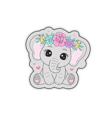 Cute Animal Design Wooden Fridge Magnet for Refrigerator & Almirah Door Magnet  Kitchen & Home Decoration Items  Animal Cartoon Magnet Sticker (Cute Elephant)