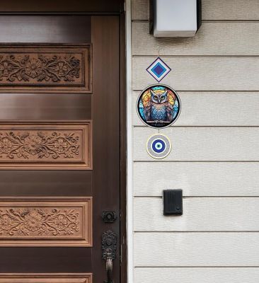 Owl Evil Eye Wall Hanging  Nazar Battu for Home & Office for Positive Energy  Blessing Gift  Door Hanging Wall Decor