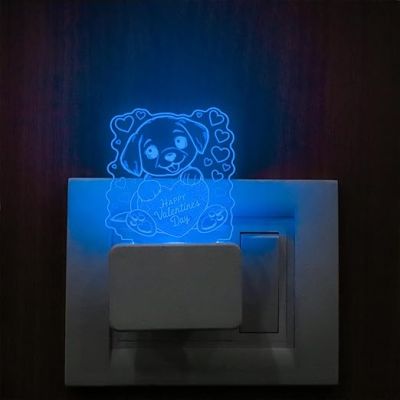 3D Illusion Cute Teddy Night Lamp with Automatic Color Changing Light  I Love You Led Night Lamp  Gift for Birthday Anniversary Valentine Day (Design 3)