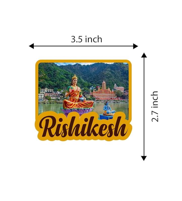 Rishikesh Fridge Magnet for Refrigerator Whiteboard, Kitchen, and Office Indian Souvenir Fridge Magnet Refrigerator Door Stickers Magnet (Rishikesh 1)