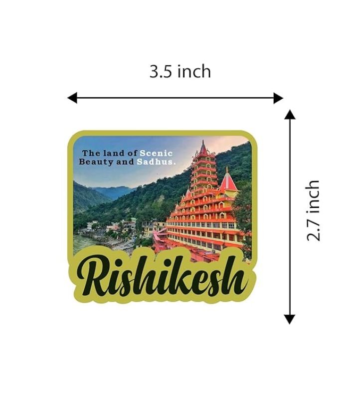 Rishikesh Fridge Magnet for Refrigerator Whiteboard, Kitchen, and Office Indian Souvenir Fridge Magnet Refrigerator Door Stickers Magnet (Rishikesh 3)